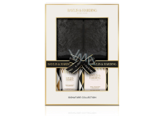 Baylis & Harding Mandarínka a grapefruit krém na nohy 140 ml + soľ do kúpeľa na nohy 100 g + papuče s imitáciou kožušiny, kozmetická sada pre ženy