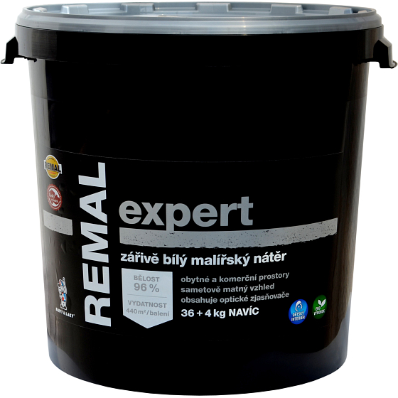REMAL Expert žiarivo biela maliarska farba na stenu, 36+4 kg