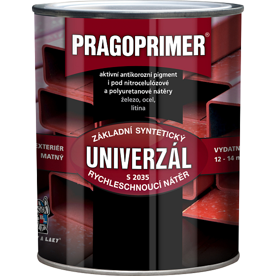Pragoprimer Univerzál S2035 základná farba na kov, 0110 šedá, 600 ml