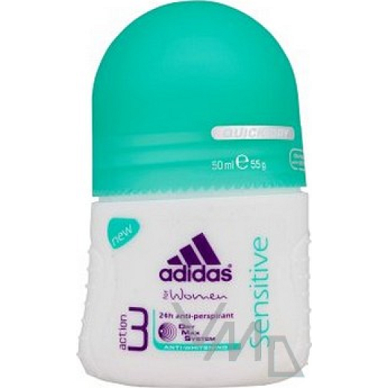 Adidas Action 3 Sensitive guličkový antiperspirant dezodorant roll-on pre ženy 50 ml