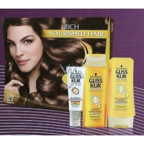 Gliss Kur Oil Nutritive regeneračný šampón na vlasy + balzam + kôra, kozmetická sada