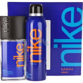 Nike Indigo Man parfumovaný deodorant sklo pre mužov 75 ml + dezodorant sprej 200 ml, kozmetická sada