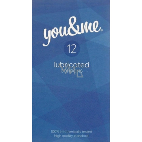 You & Me Lubricated priehľadný lubrikovaný kondóm 12 kusov