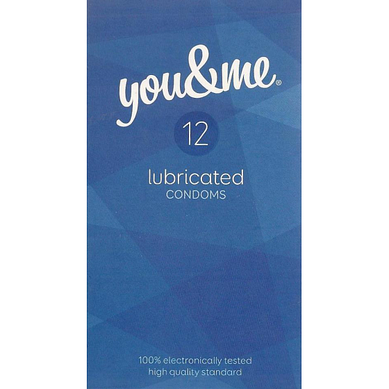 You & Me Lubricated priehľadný lubrikovaný kondóm 12 kusov