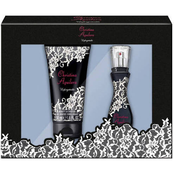 Christina Aguilera Unforgettable toaletná voda pre ženy 15 ml + sprchový gél 50 ml, darčeková sada 2015