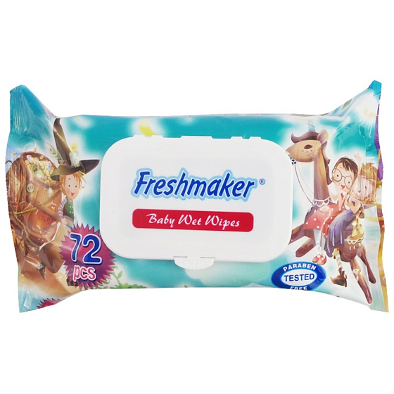 Freshmaker Baby Wet Wipes vlhčené obrúsky animované pre deti 72 kusov