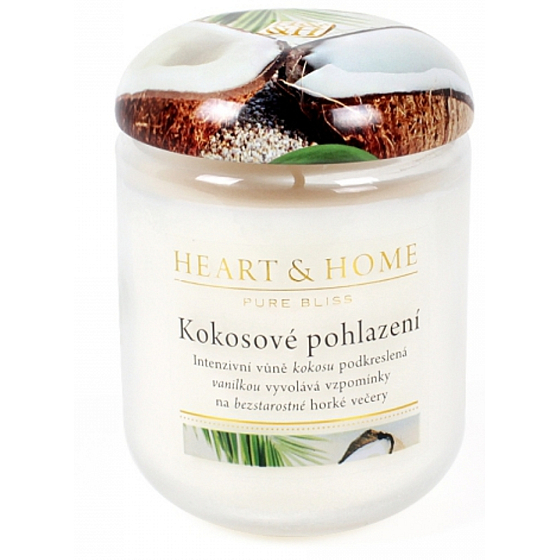 Heart & Home Kokosové pohladenie Sójová vonná sviečka veľká horí až 70 hodín 310 g