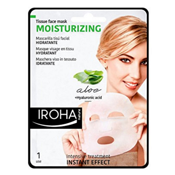 Iroha Moisturizing Hydratačná látková maska s aloe vera a kyselinou hyalurónovou 23 ml