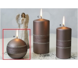 Lima Sparkling sviečka svetlo hnedá guľa 80 mm 1 kus