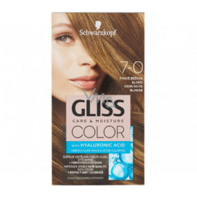 Schwarzkopf Gliss Color farba na vlasy 7-0 Tmavo béžová blond 2 x 60 ml