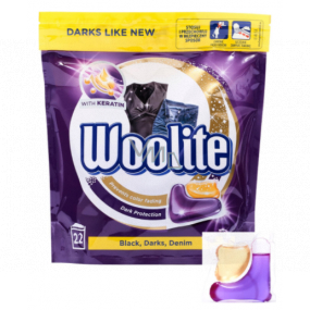 Woolite Dark Keratín gélové kapsule na pranie tmavého a čierneho bielizne 22 kusov