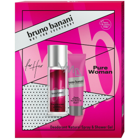 Bruno Banani Pure parfumovaný dezodorant 75 ml + sprchový gél 50 ml, kozmetická sada pre ženy