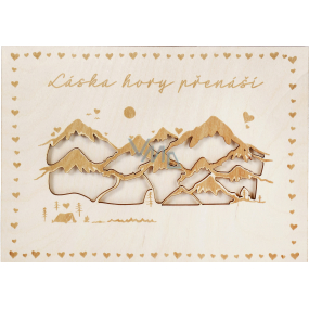 Albi Drevené vrecko na peniaze Láska nesie hory 24 x 18 x 0,9 cm