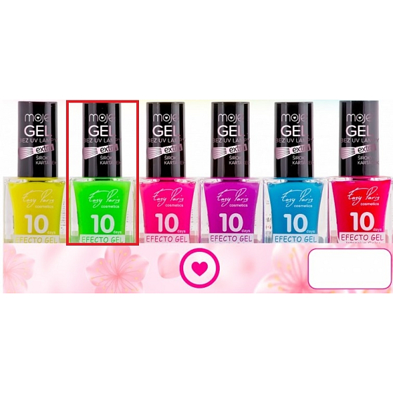 My Easy Paris 10Days Efecto Gel Fluorescenčný gél lak na nechty 002 Green 15 ml