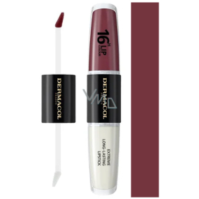Dermacol 16H Lip Colour 2v1 dlhotrvajúca farba na pery a lesk 12 2 x 4 ml