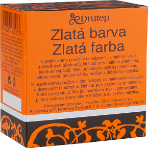 Drutep farba do domácnosti na kov a drevo v prášku, zlatá, 5 g