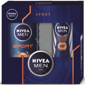 Nivea Men Sport antiperspirant sprej 150 ml + sprchový gél 250 ml + Men krém 30 ml, kozmetická sada