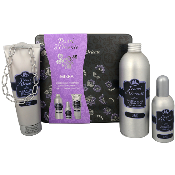 Tesoro d Oriente Mirra toaletná voda 100 ml + sprchový gél 250 ml + pena do kúpeľa 500 ml, pre ženy darčeková sada