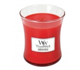 WoodWick Crimson Berries vonná sviečka s dreveným knôtom a viečkom sklenená stredná 275 g