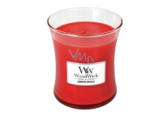 WoodWick Crimson Berries vonná sviečka s dreveným knôtom a viečkom sklenená stredná 275 g