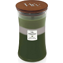 WoodWick Trilogy Mountain Trail - Horská stezka vonná sviečka s dreveným knôtom a viečkom sklo veľká 609,5 g