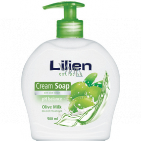 Lilien Exclusive Olive Milk krémové tekuté mydlo dávkovač 500 ml