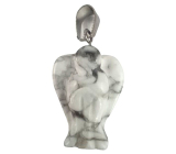 Magnezit / Howlit biely Anjel strážca prívesok prírodný kameň 1,7 cm 1 kus, čistiaci kameň