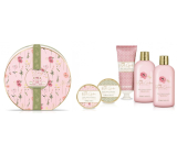 Baylis & Harding Rose, Poppy and Vanilla sprchový gél 300 ml + sprchový krém 300 ml + krém na ruky 130 ml + telové maslo 100 ml + kryštály do kúpeľa 100 g, kozmetická sada pre ženy