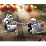 Prívesok Striebro 925 Santa a Rudolf na saniach, korálik na náramku Vianoce
