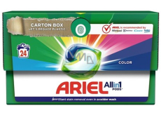 Ariel All in 1 Pods Farebné gélové kapsuly na farebnú bielizeň 24 kusov