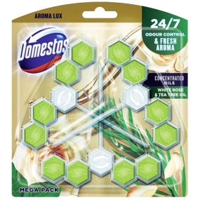 Domestos Aroma Lux White Rose & Tea Tree Oil WC tuhý blok 3 x 50 g