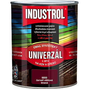 Industrol S2013 univerzál lesk vrchná farba na kov a drevo, 8850 tmavá červeň višňová, 750 ml