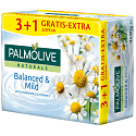 Palmolive Naturals Balanced & Mild tuhé toaletné mydlo 3 + 1 kus 90 g