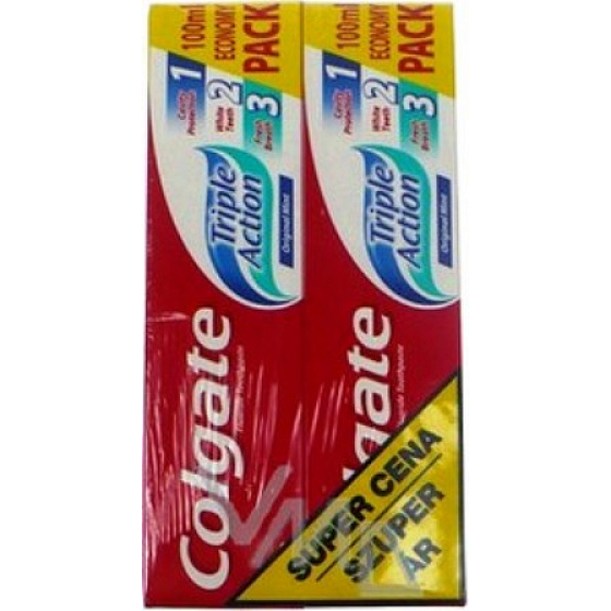 Colgate Triple Action zubná pasta 2 x 100 ml, duopack