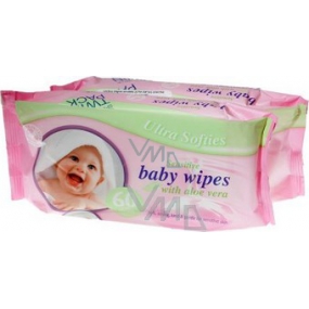 Wipes Baby Ultra Softies s Aloe Vera Sensitive Vlhčené obrúsky 2 x 60 kusov, duopack