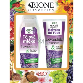 Bion Cosmetics Levanduľa výživné telové mlieko 500 ml + regeneračný balzam na ruky 200 ml, kozmetická sada