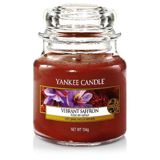 Yankee Candle Vibrant Saffron - Žijúca šafrán vonná sviečka Classic malá sklo 104 g