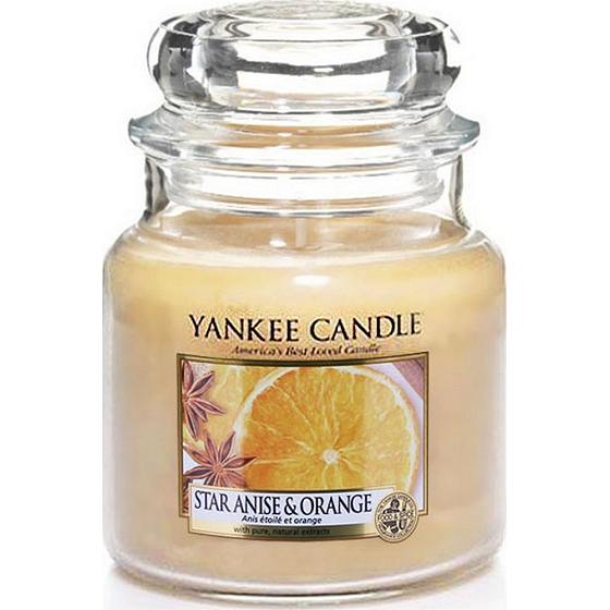 Yankee Candle Star Aníz & Orange - Aníz a pomaranč vonná sviečka Classic malá sklo 104 g