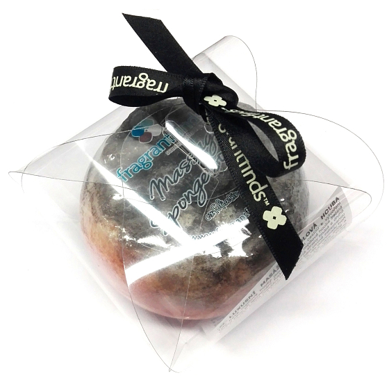 Fragrant Poppy Glycerínové mydlo masážne s hubkou naplnenou vôňou parfumu Yves Saint Laurent - Black Opium v čierno-oranžovej farbe 200 g