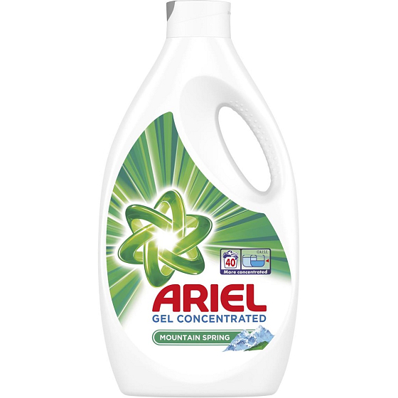 Ariel Mountain Spring tekutý prací gél pre čistú a voňavú bielizeň bez škvŕn 40 dávok 2,2 l
