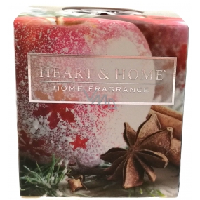 Heart & Home Červené jablko s badyánom Sójová vonná sviečka bez obalu horí až 15 hodín 52 g