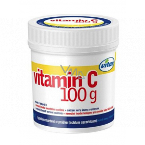 Vitar Vitamín C prášok pôsobí na imunitný systém, znižuje únavu, stres, tvorbu kolagénu 100 g