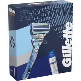 Gillette Skinguard holiaci strojček 1 kus + Skinguard Sensitive gél na holenie 200 ml, kozmetická sada pre mužov