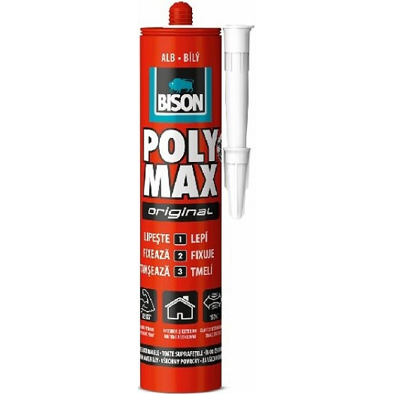 Bison Poly Max Original White Univerzálne montážne lepidlo a tmel v jednom biely 465 g