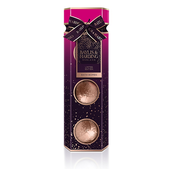 Baylis & Harding Fig and Pomegranate sparkling bath ball 3 x 100 g, kozmetická sada pre ženy