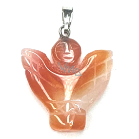 Achát oranžový Anjel, anjelské krídla prívesok prírodný kameň ručne brúsený 25 x 21 x 5 mm