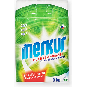 Merkur prací prášok pre biele aj farebné prádlo 60 dávok, 3 kg