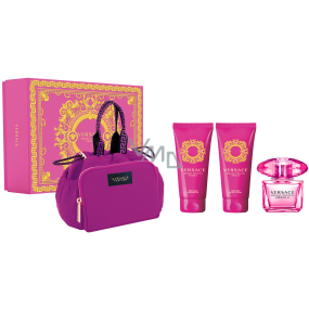 Versace Bright Crystal Absolu parfumovaná voda 90 ml + telové mlieko 100 ml + sprchový gél 100 ml + kabelka, darčeková sada pre ženy