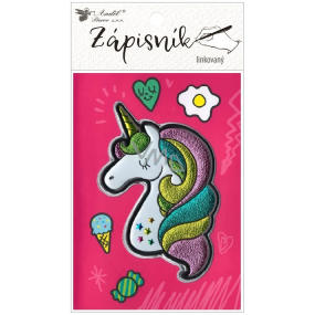 Zápisník šitý 3D Jednorožec linajkovaný 64 strán 10,5 x 15 cm