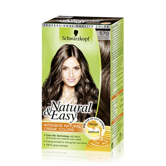 Schwarzkopf Natural & Easy farba na vlasy 570 Stredne hnedý gaštan